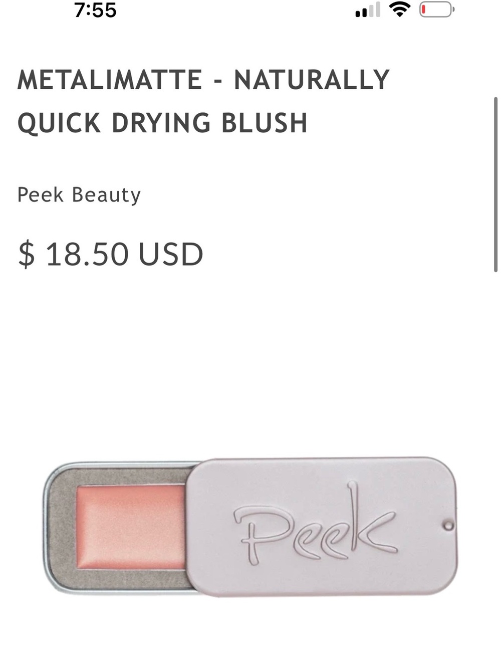 Peek metallimatte Naturally Quick Drying Blush - KU